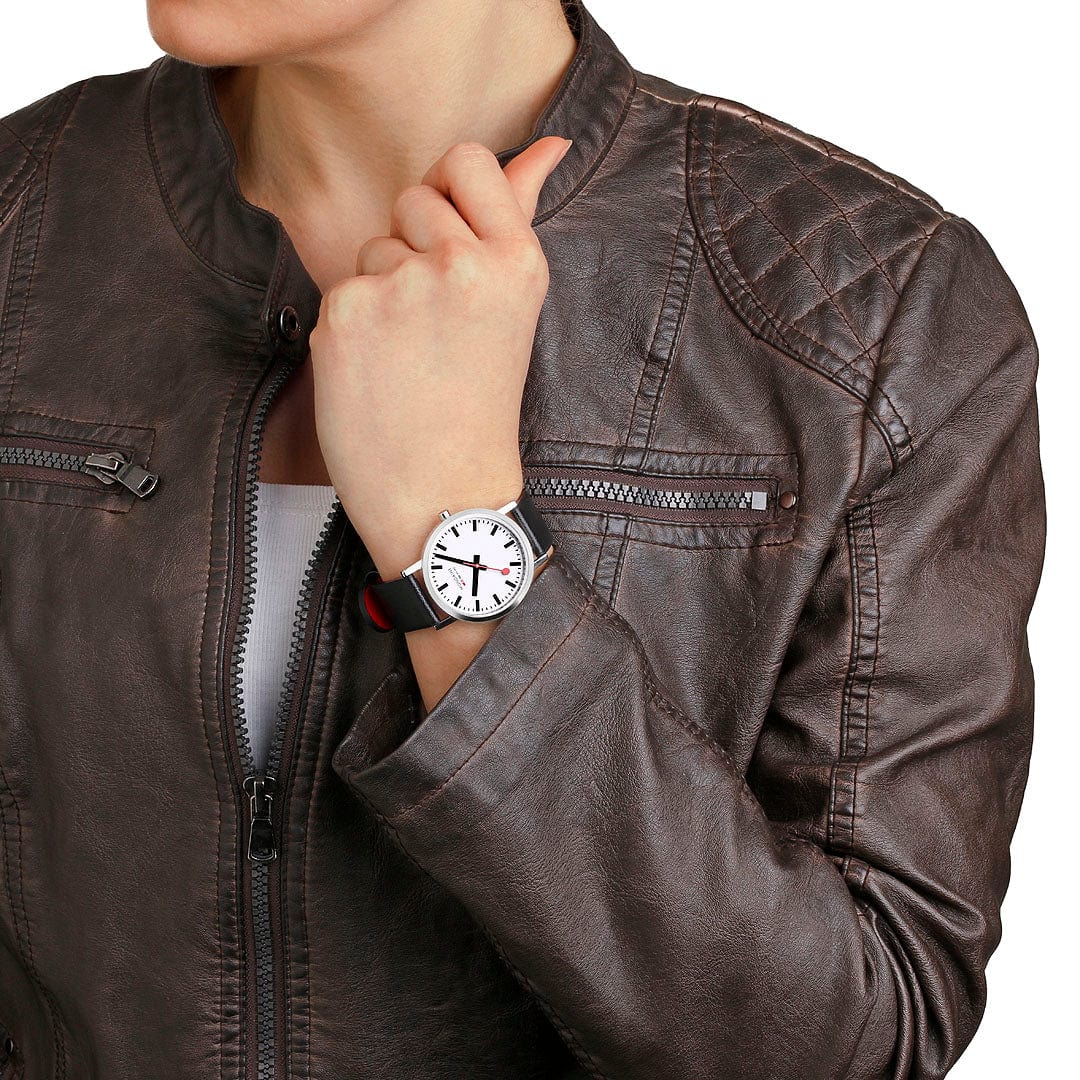 Classic, Black Vegan Grape Leather, 36 mm - Image 8