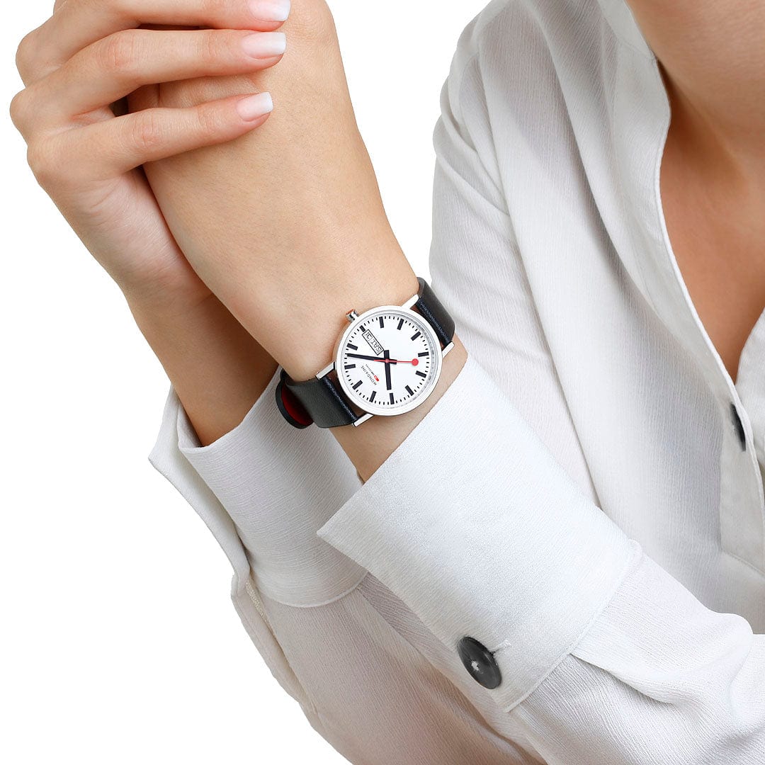 Classic, Day Date, Black Vegan Grape Leather, 36 mm - Image 7