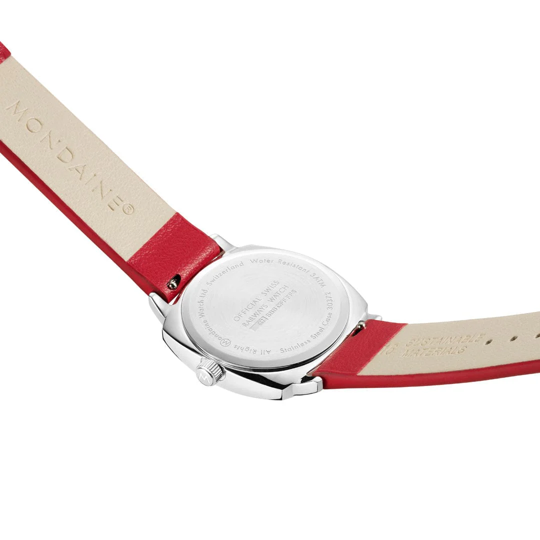 Petite Cushion, Red vegan grape leather, 31 mm - Image 4