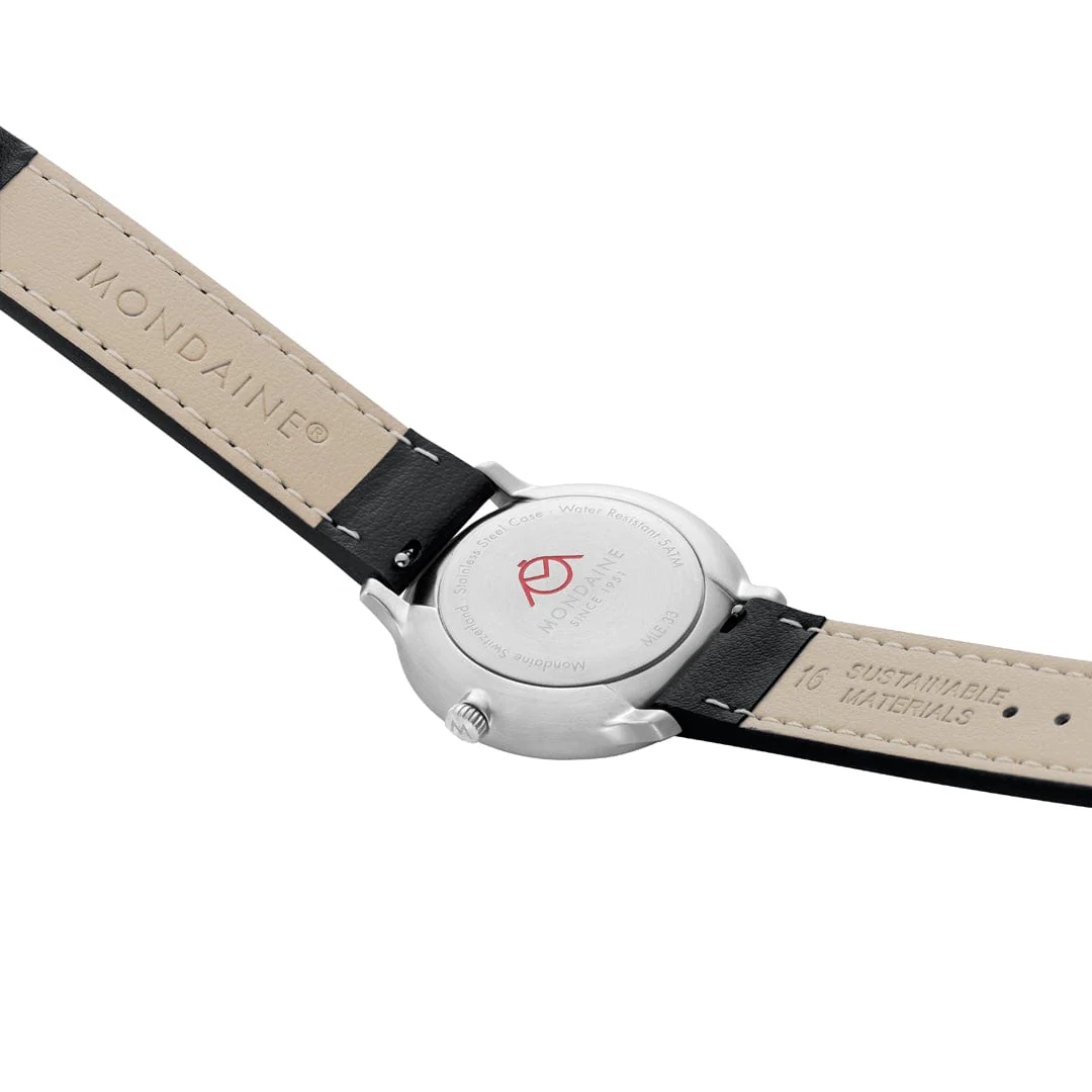 Doppio, Black Vegan Grape Leather, 33 mm - Image 5
