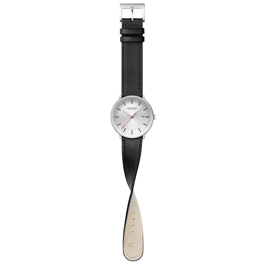 Doppio, Black Vegan Grape Leather, 41 mm - Image 10