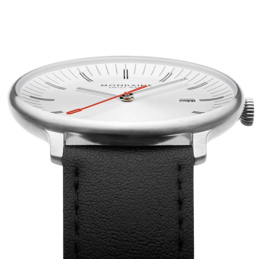Doppio, Black Vegan Grape Leather, 41 mm - Image 4