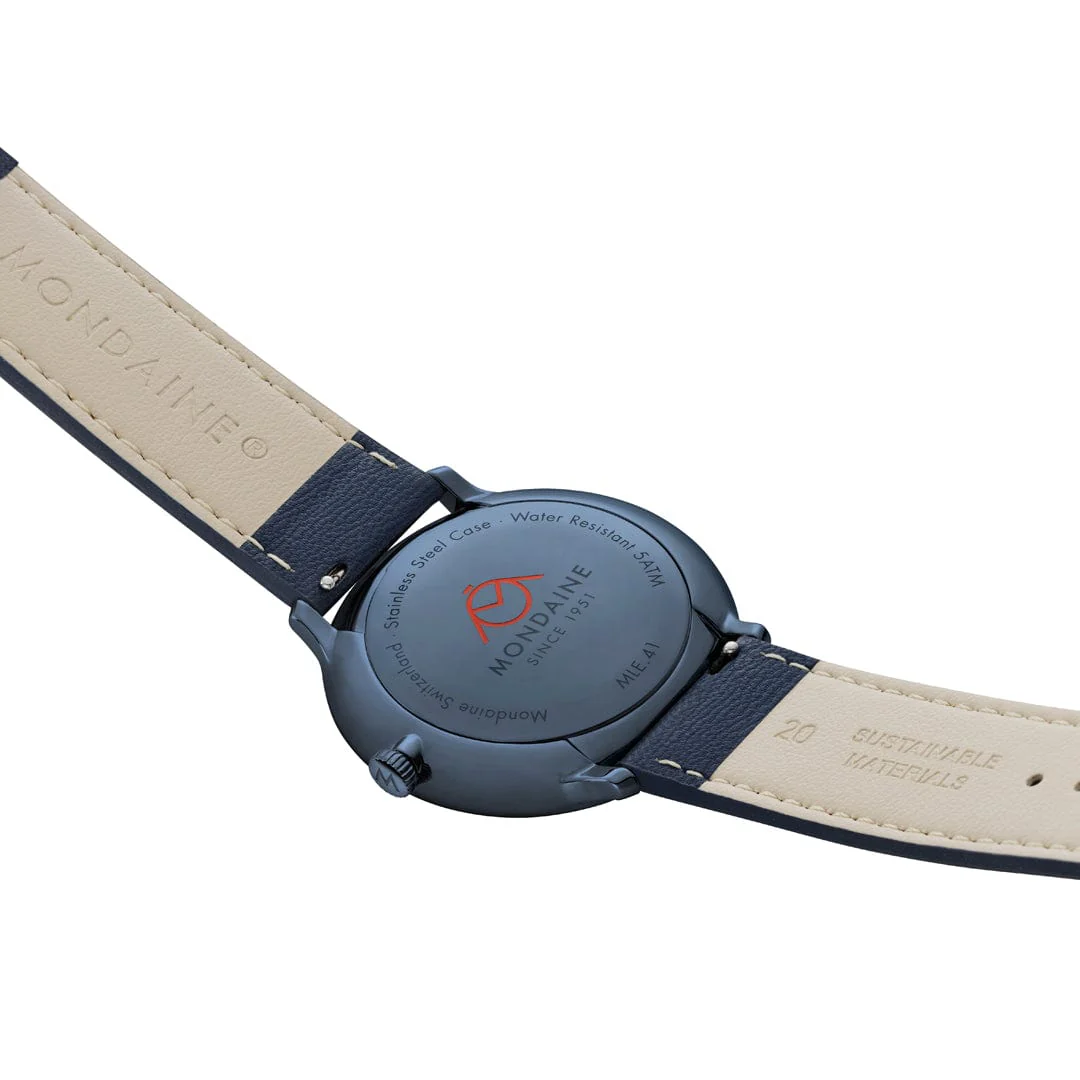 Doppio, Blue Vegan Apple Leather, 41 mm - Image 5