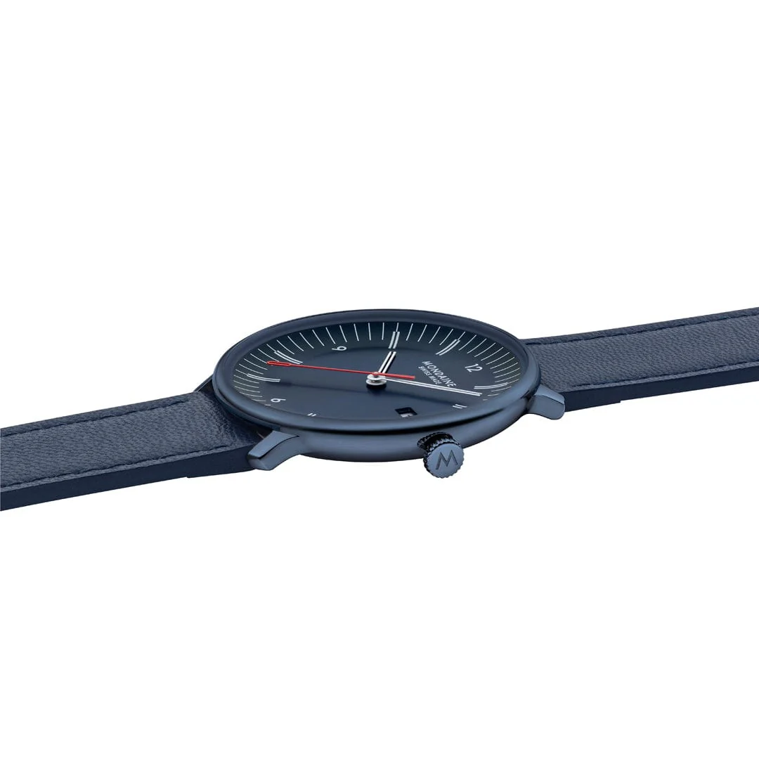 Doppio, Blue Vegan Apple Leather, 41 mm - Image 6