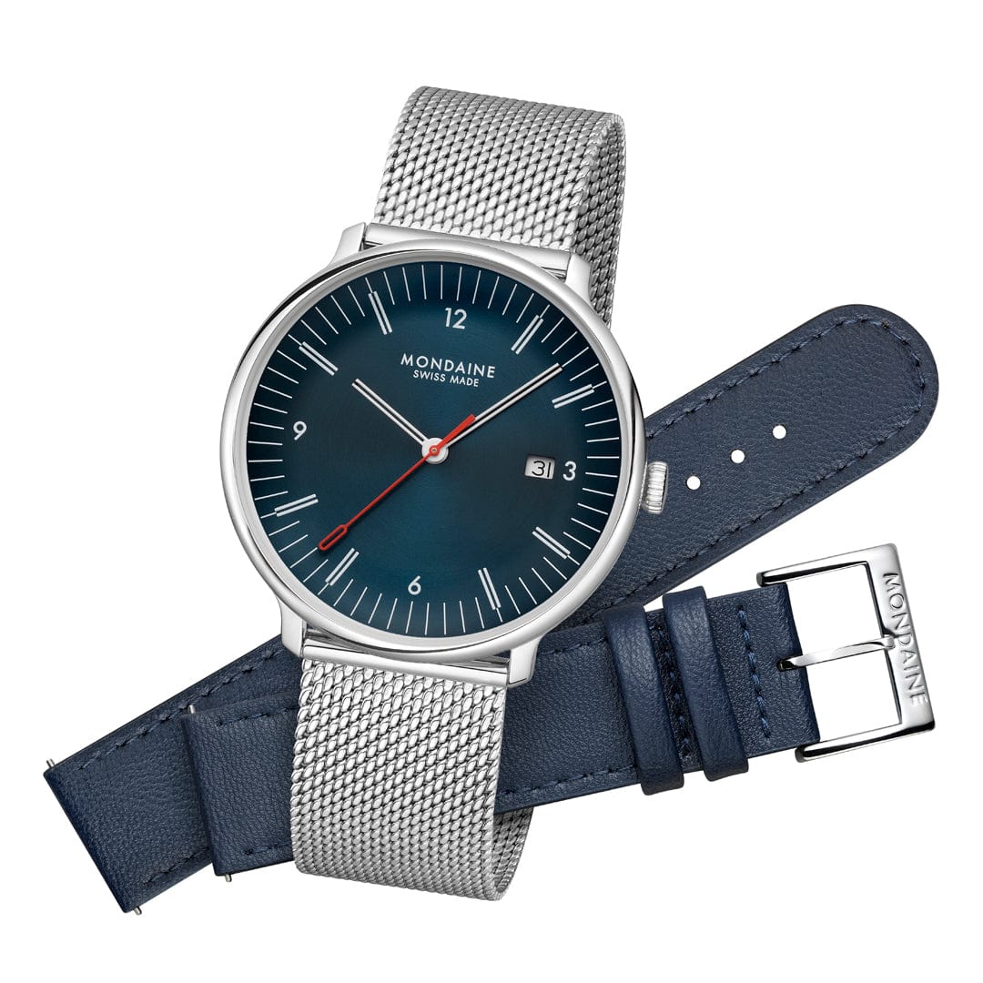 Doppio, Blue Vegan Apple Leather, 41 mm - Image 10