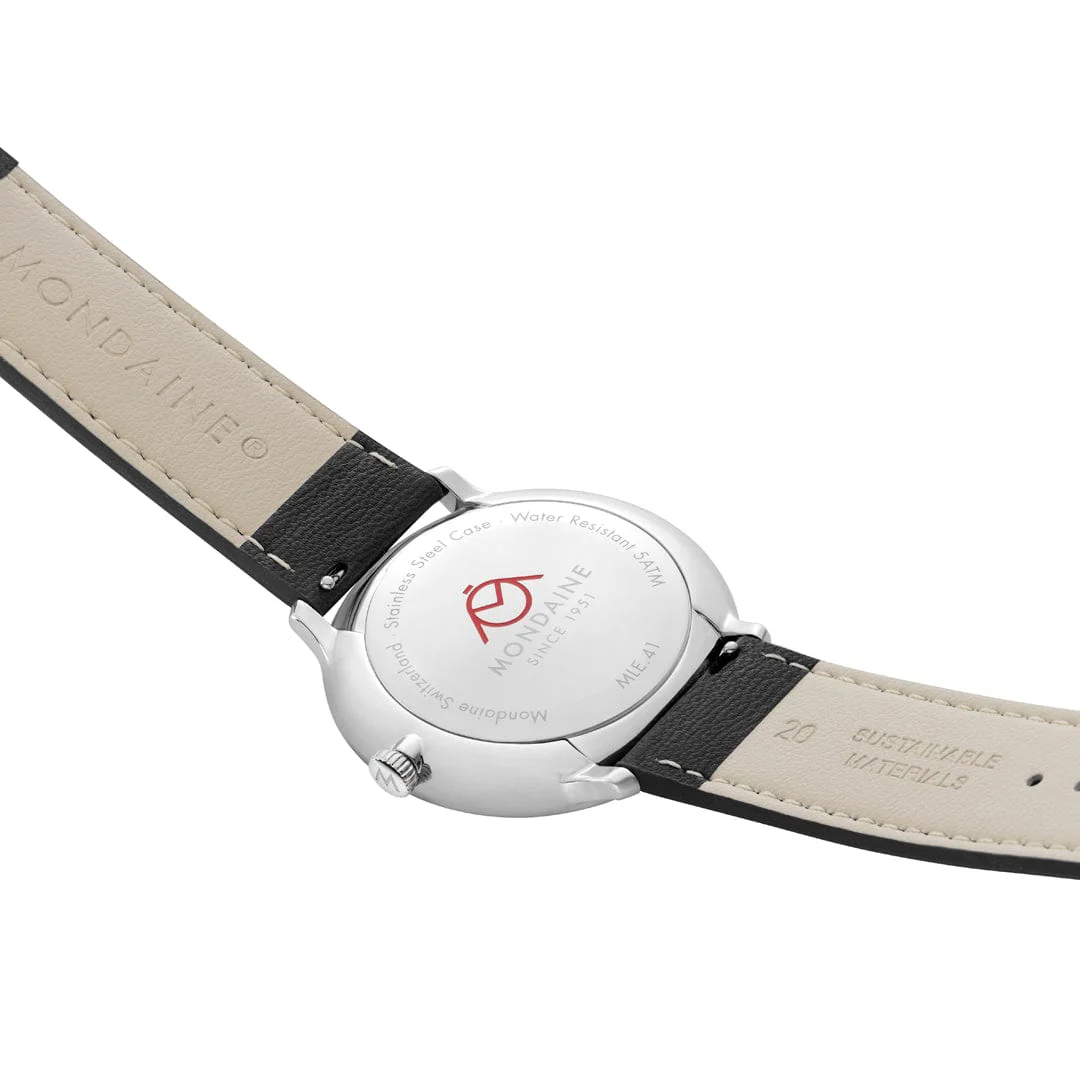 Doppio Solar, Black Vegan Grape Leather, 41 mm - Image 5