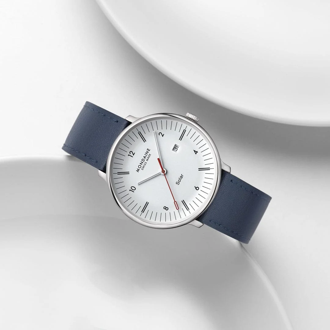 Doppio Solar, Blue Vegan Apple Leather, 41 mm - Image 12