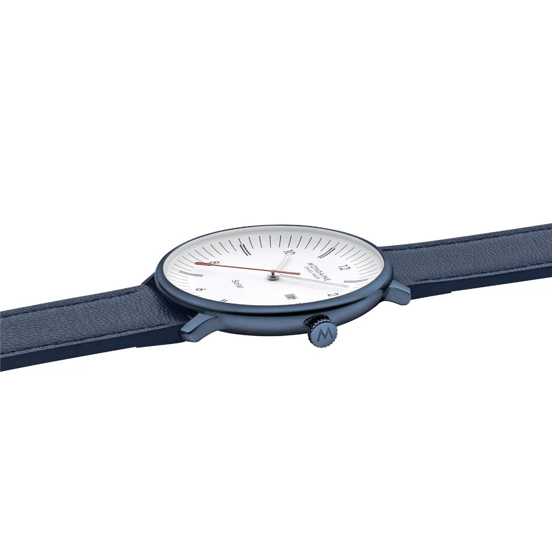 Doppio Solar, Blue Vegan Apple Leather, 41 mm - Image 6