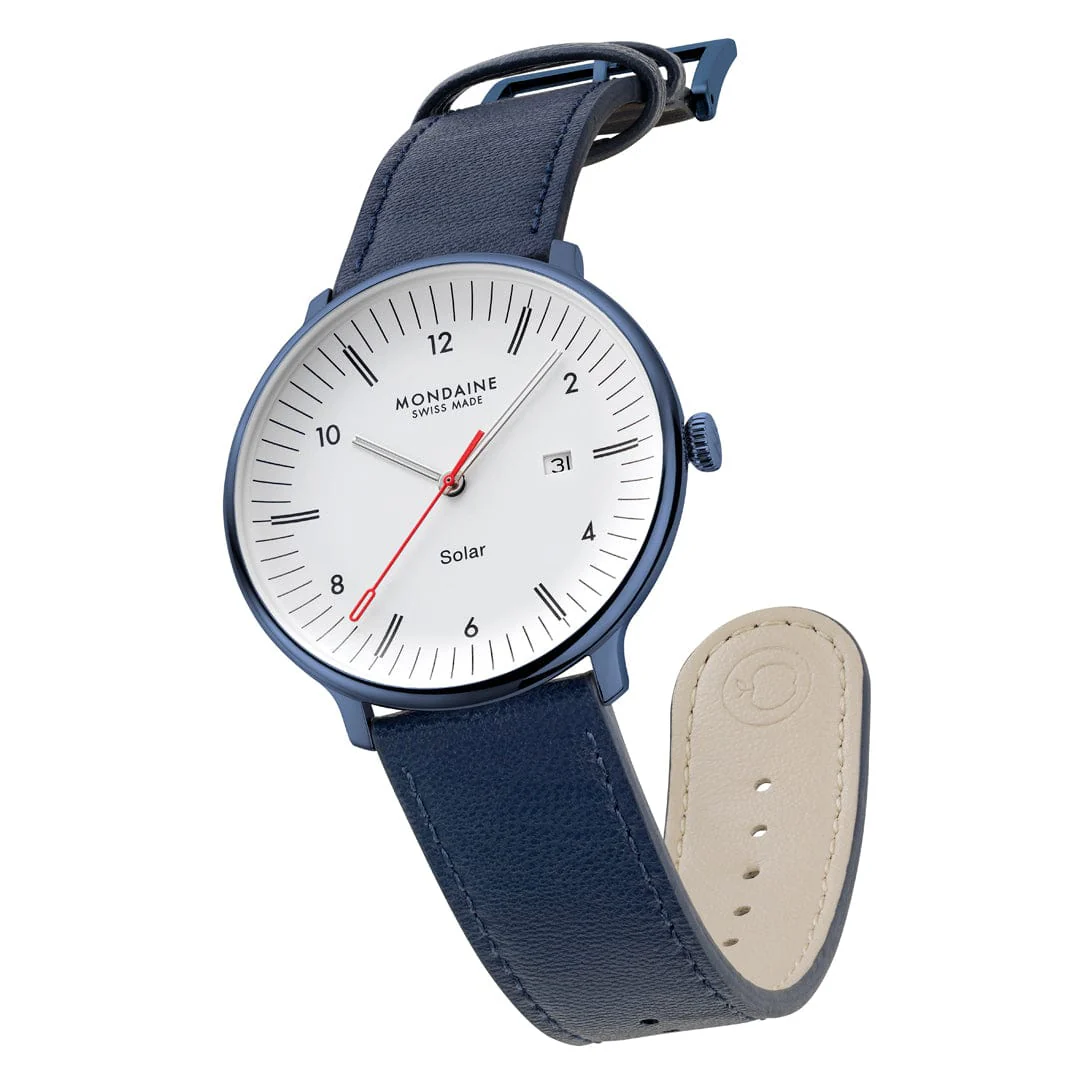 Doppio Solar, Blue Vegan Apple Leather, 41 mm - Image 9
