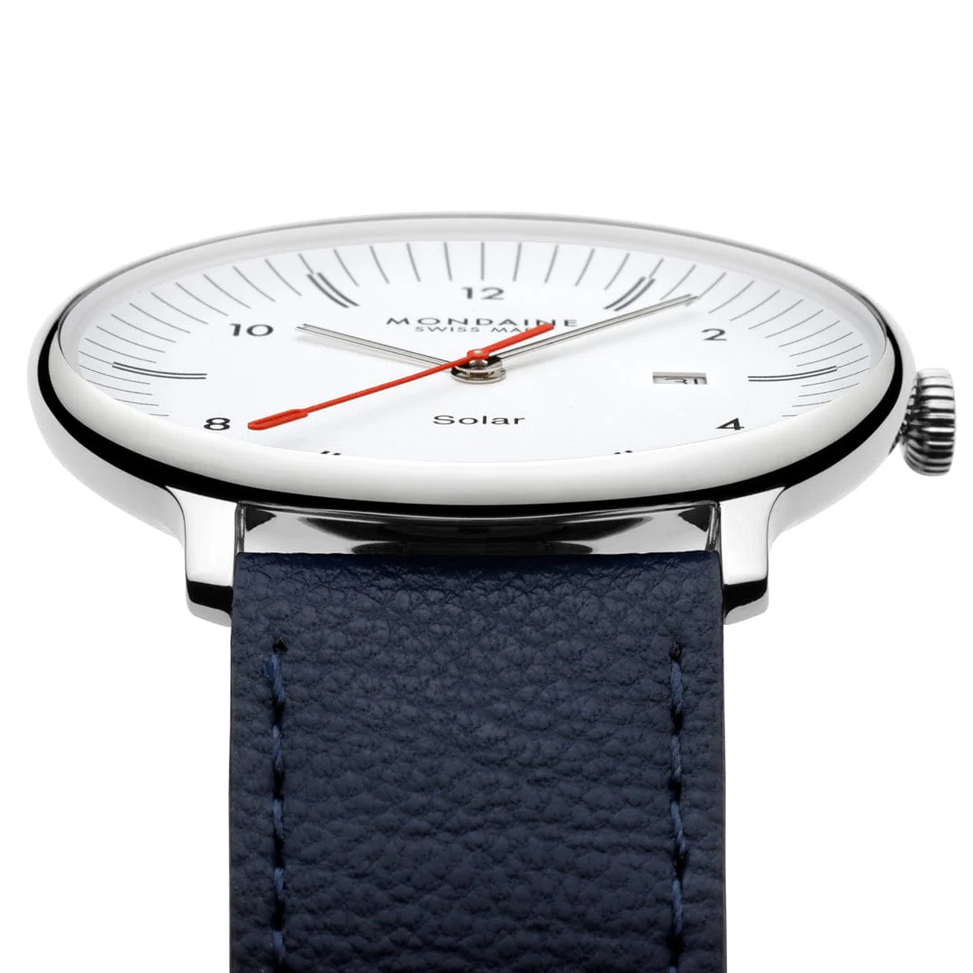Doppio Solar, Blue Vegan Apple Leather, 41 mm - Image 4