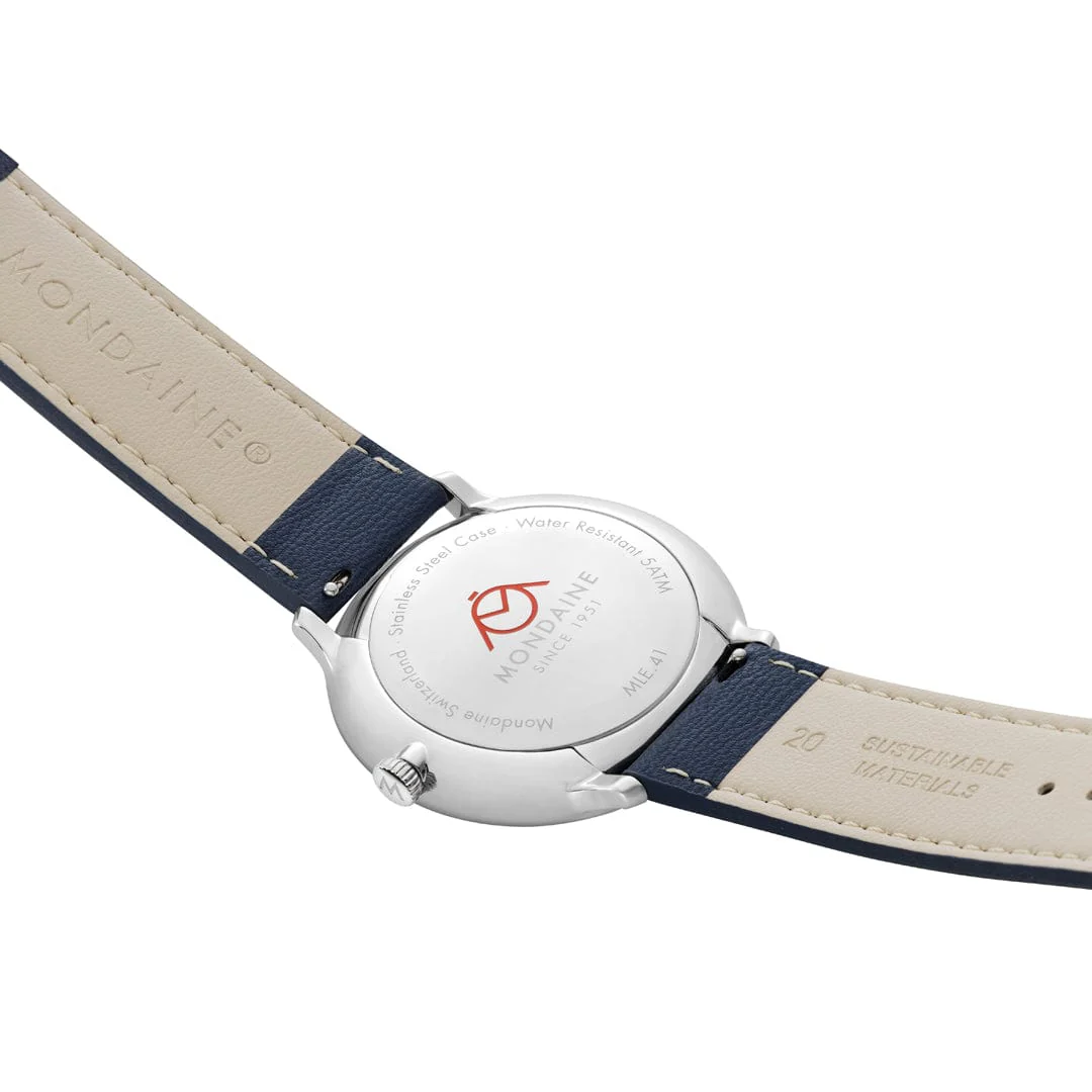 Doppio Solar, Blue Vegan Apple Leather, 41 mm - Image 5