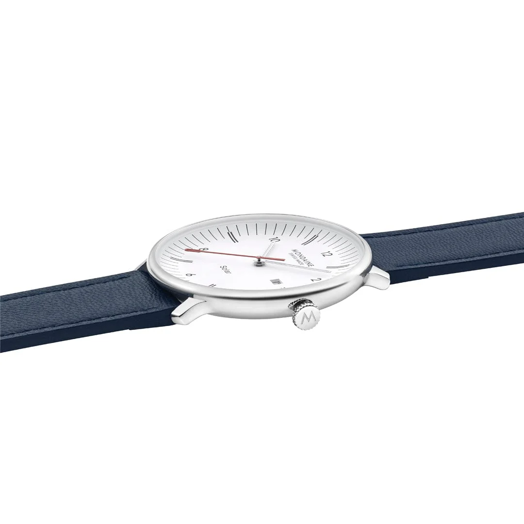 Doppio Solar, Blue Vegan Apple Leather, 41 mm - Image 6