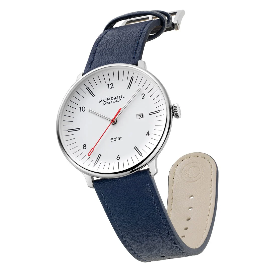 Doppio Solar, Blue Vegan Apple Leather, 41 mm - Image 9