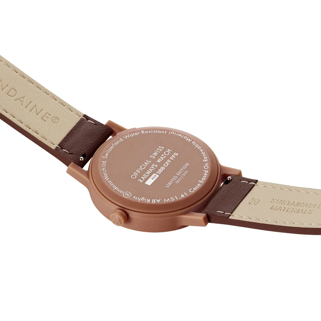 essence Mocha Limited Edition, Brown Vegan Grape Leather, 41 mm - Image 3