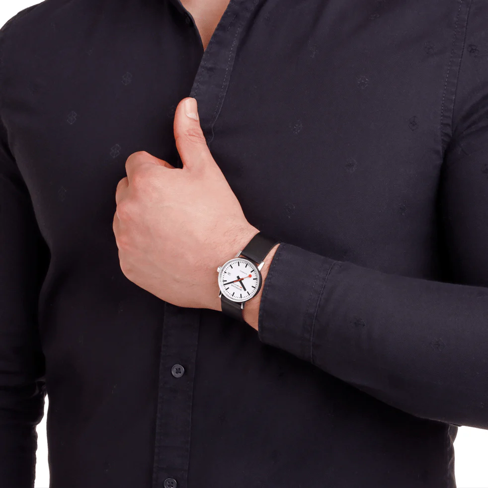 evo2 Automatic, Black vegan grape leather, 35 mm - Image 3