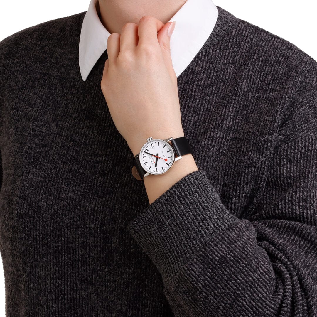 evo2 Automatic, Black vegan grape leather, 35 mm - Image 4