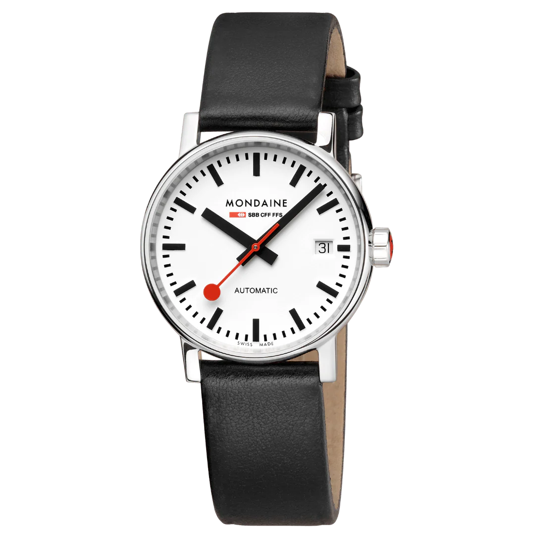 evo2 Automatic, Black vegan grape leather, 35 mm - Image 6