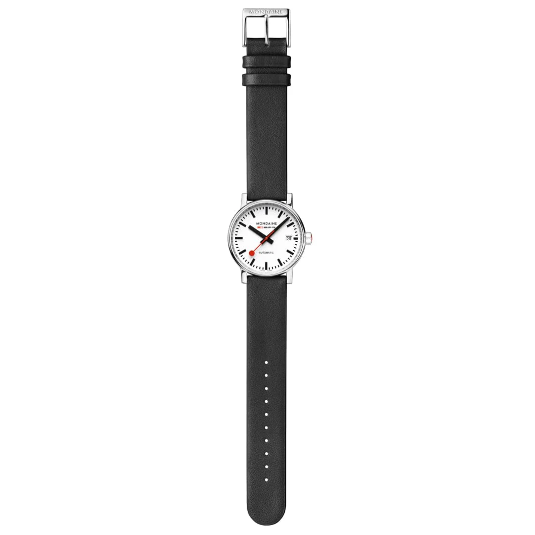 evo2 Automatic, Black vegan grape leather, 35 mm - Image 7