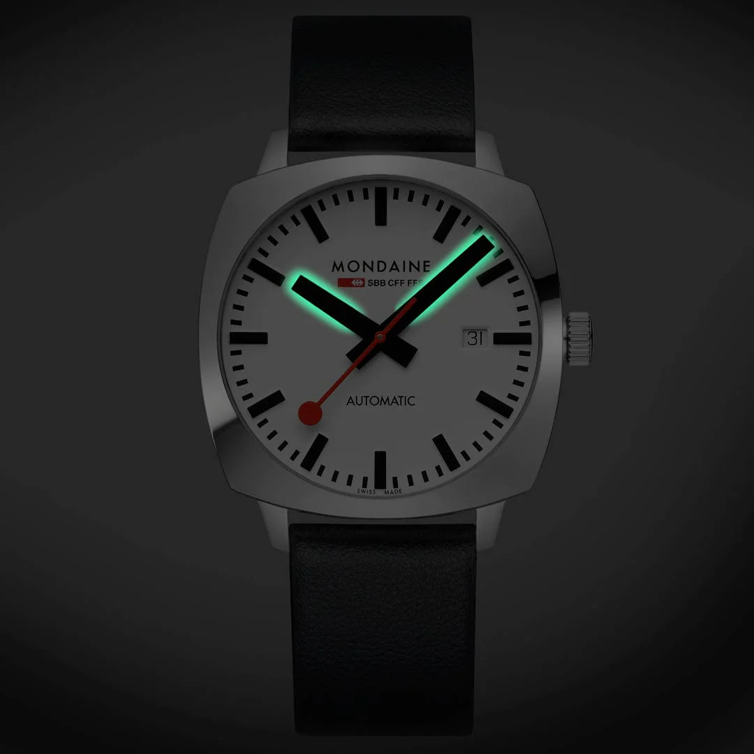 Cushion Automatic, Black vegan grape leather, 39 mm - Image 3