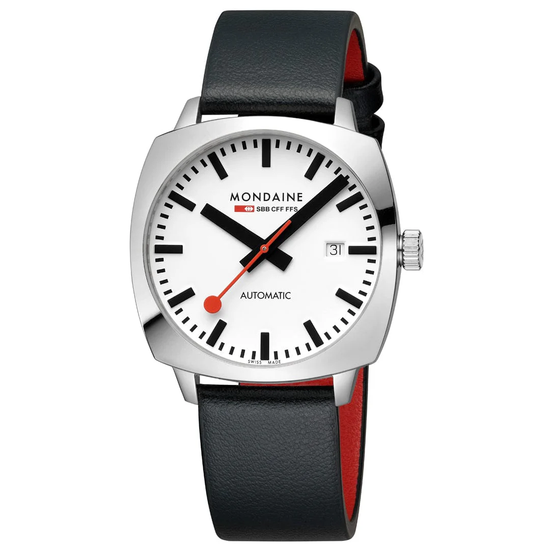 Cushion Automatic, Black vegan grape leather, 39 mm - Image 7