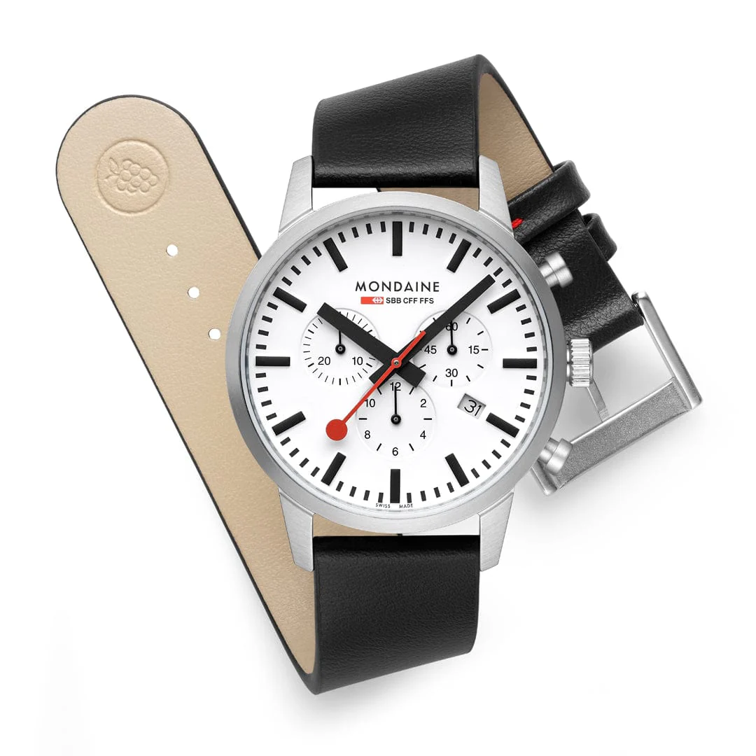 Neo, Black vegan grape leather, 41 mm - Image 10