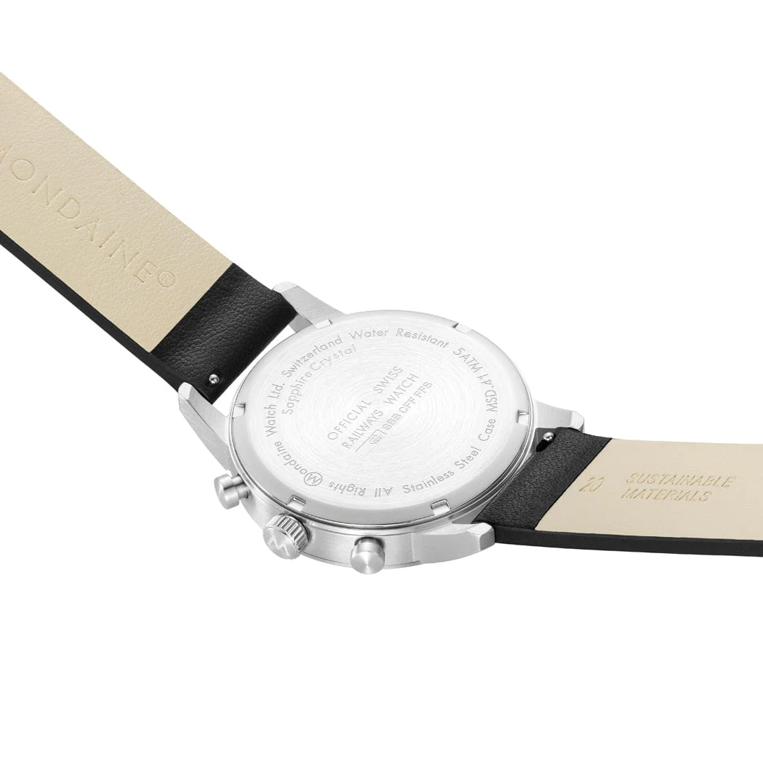 Neo, Black vegan grape leather, 41 mm - Image 3