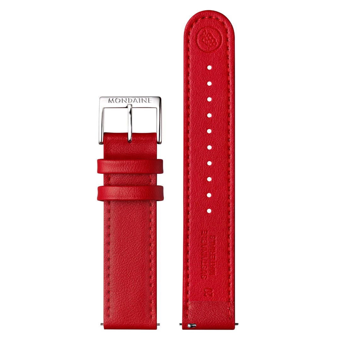 Red Vegan Grape Leather Strap, 20mm