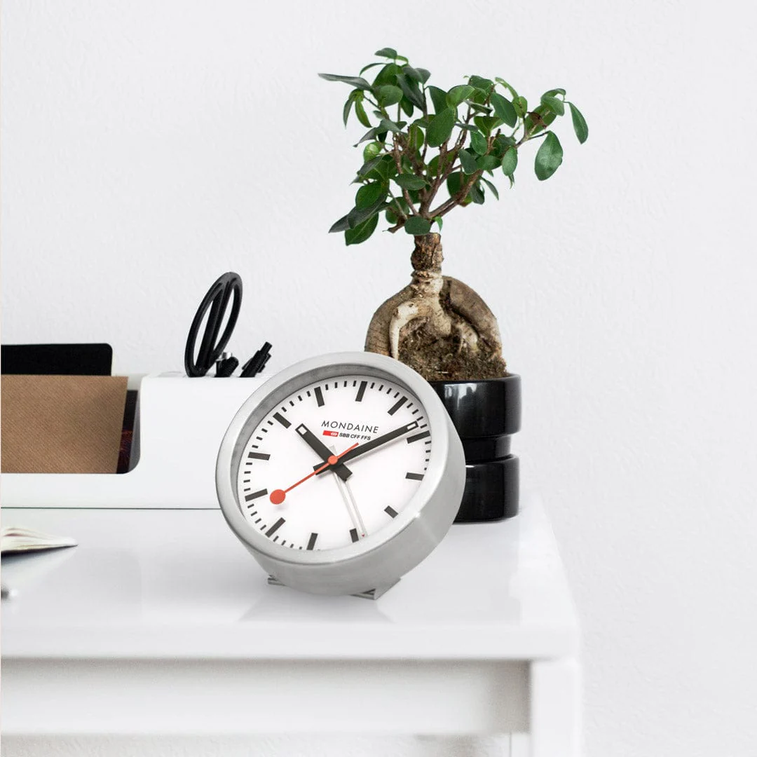 Silver Coloured Table and Alarm Clock, 12,5 cm - Image 4
