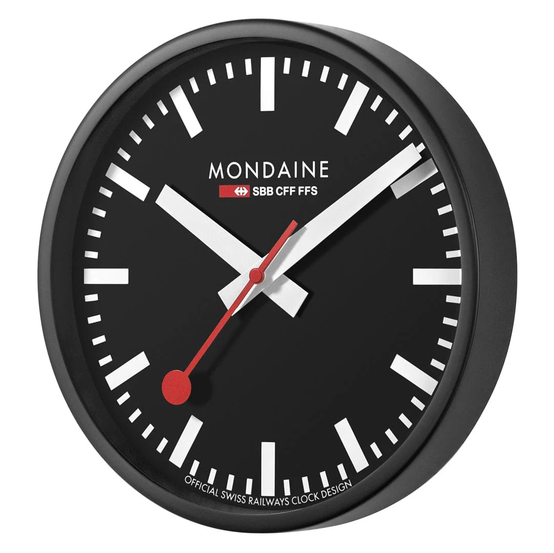 Black Wall clock, 25 cm - Image 6